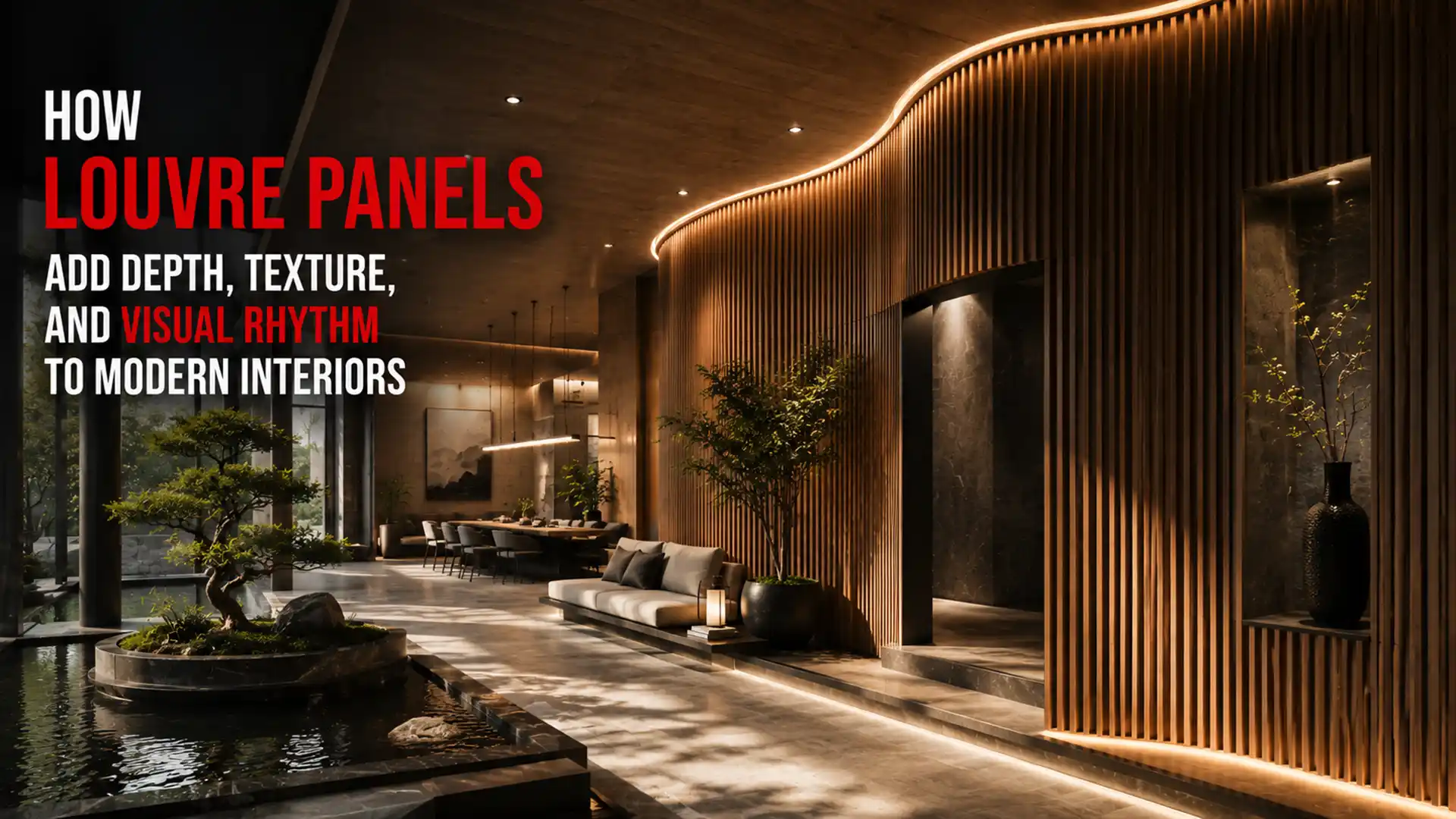 Louvre Panel creating depth and texture on a modern interior wall