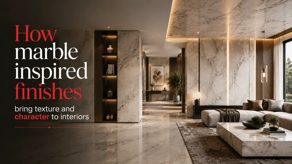 How marble inspired finishes bring texture and character to interiors
