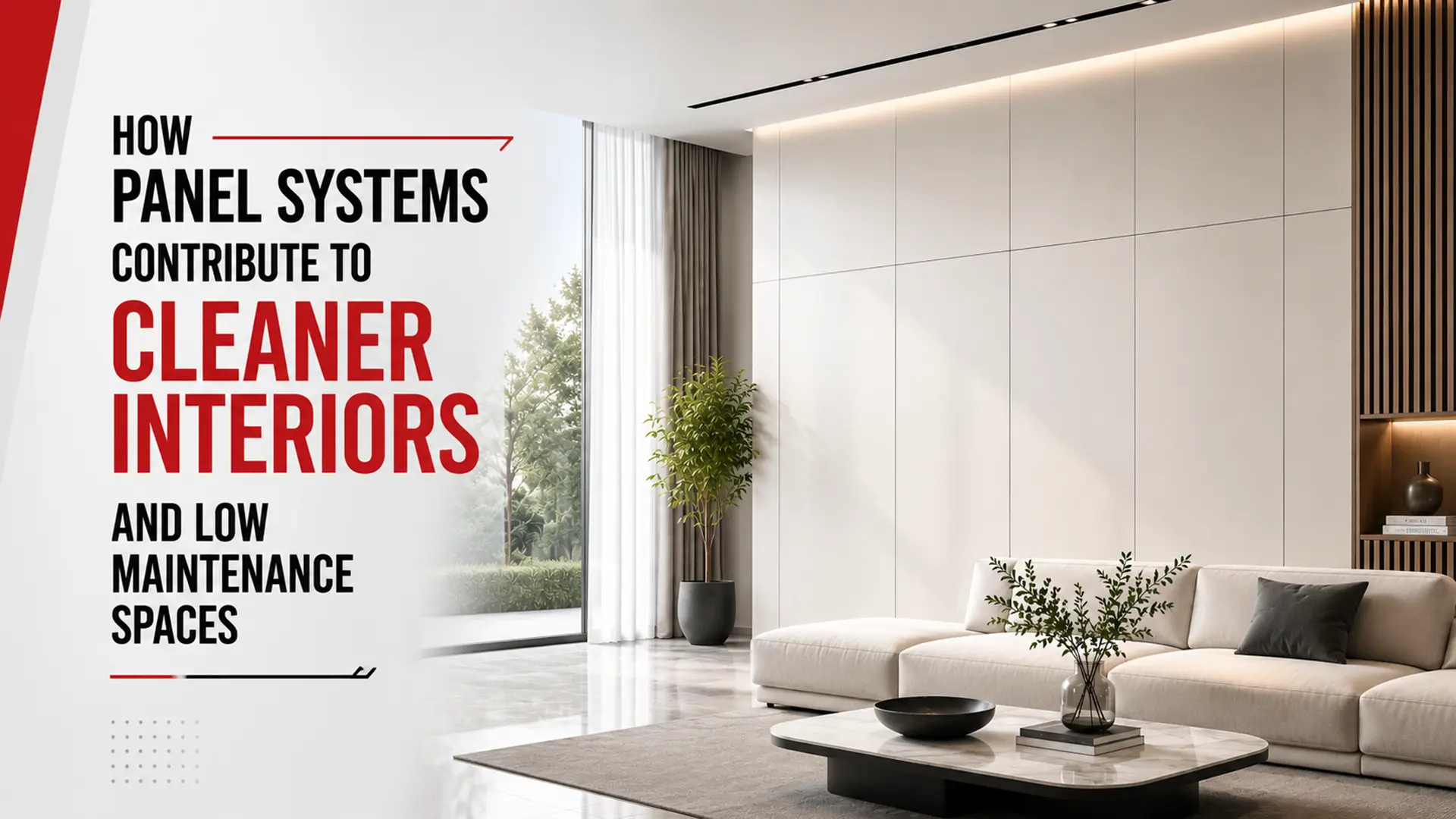 PVC Panels for Walls creating a clean, modern interior with smooth wall surfaces, minimal maintenance, and a contemporary finish.
