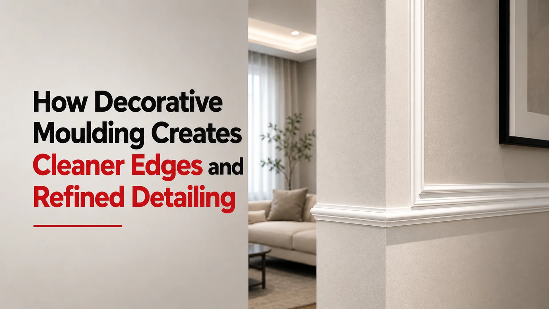 PVC Moulding for Wall creating clean decorative edges and refined detailing in a modern interior