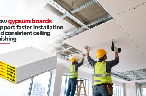 How gypsum boards support faster installation and consistent ceiling finishing