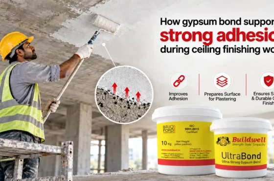 How gypsum bond supports strong adhesion during ceiling finishing work