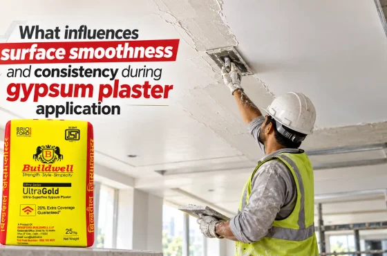 What influences surface smoothness and consistency during gypsum plaster application
