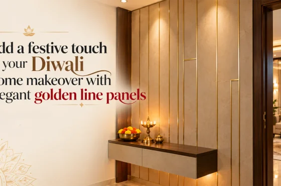 Add a festive touch to your Diwali home makeover with elegant golden line panels