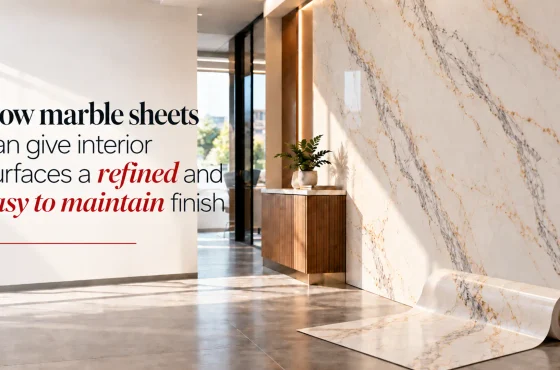 How marble sheets can give interior surfaces a refined and easy to maintain finish