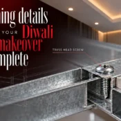 Close-up of a Truss Head Screw fastening a galvanized metal ceiling framework, highlighting secure connections and finishing details for a modern Diwali ceiling makeover.